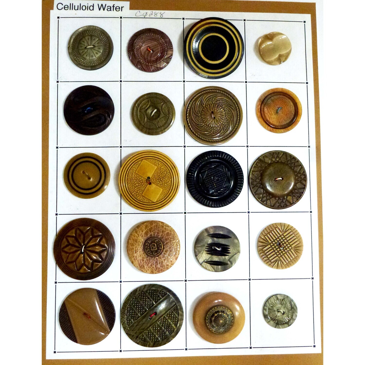 20 Celluloid Wafer Buttons