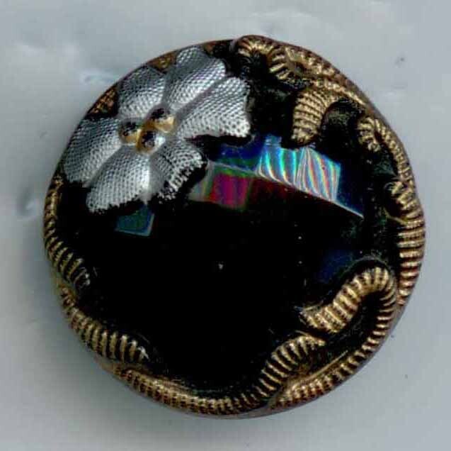 Faceted Black Glass with Paint