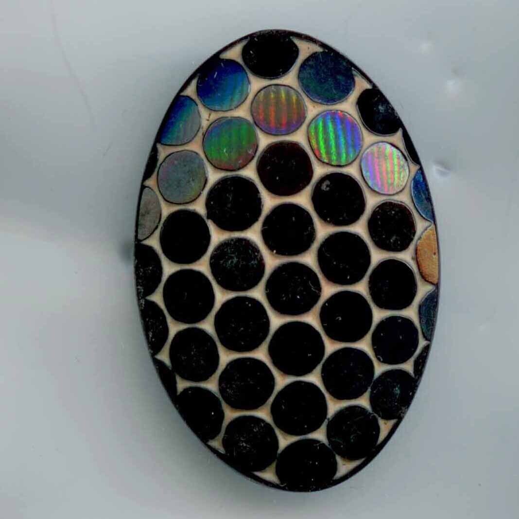 Large Black Glass Oval