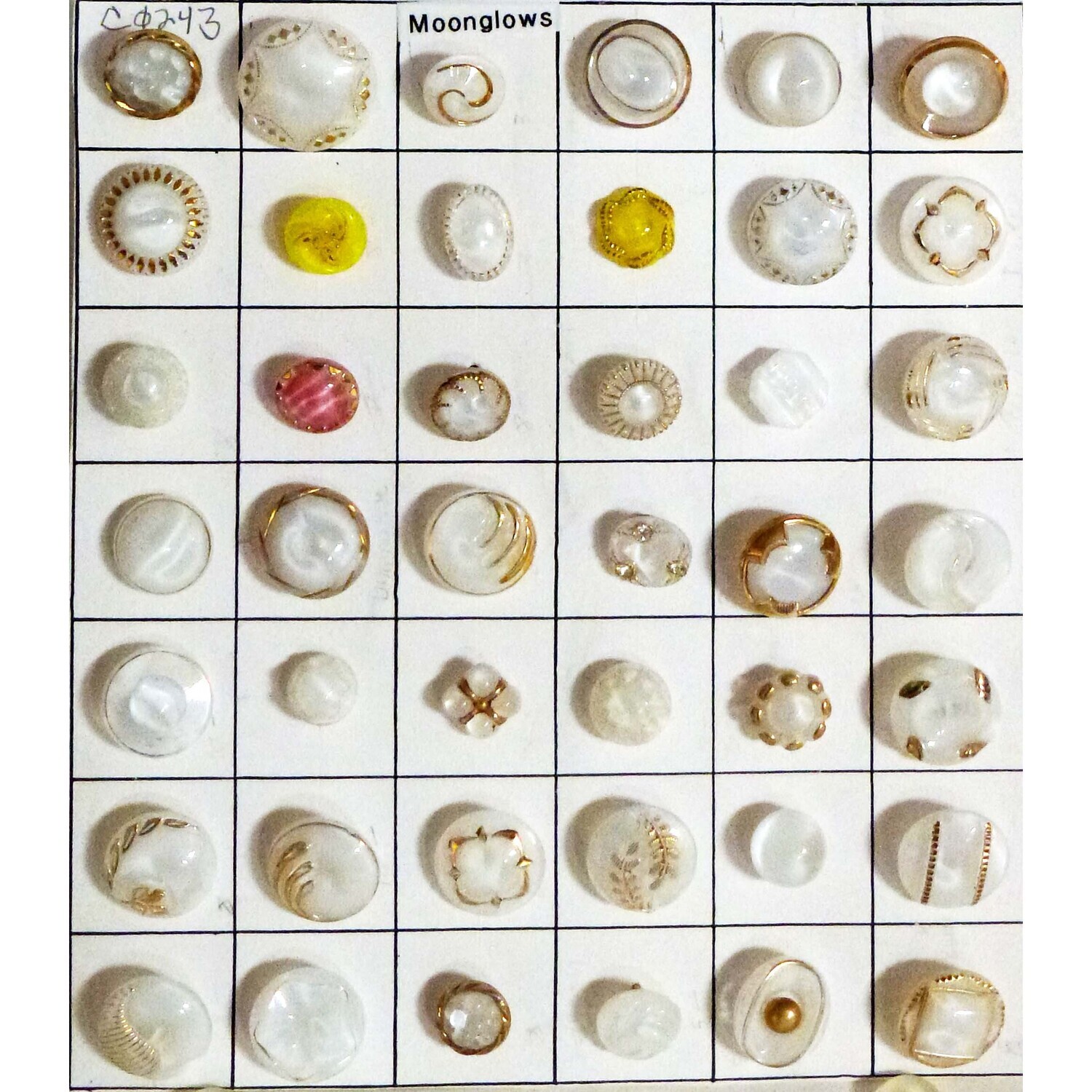 42 White Moonglow buttons