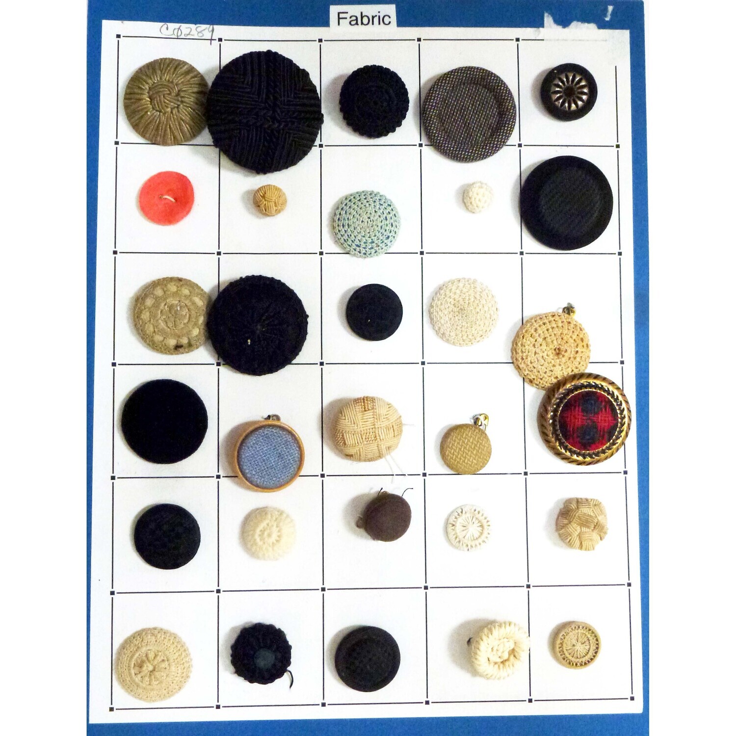 Card of 30 Fabric Buttons