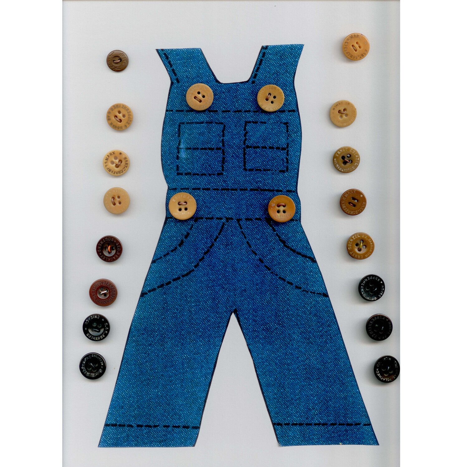 Twenty Overall/Work Clothes Buttons