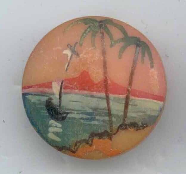 Vegetable Ivory Lake and Mountain Scene