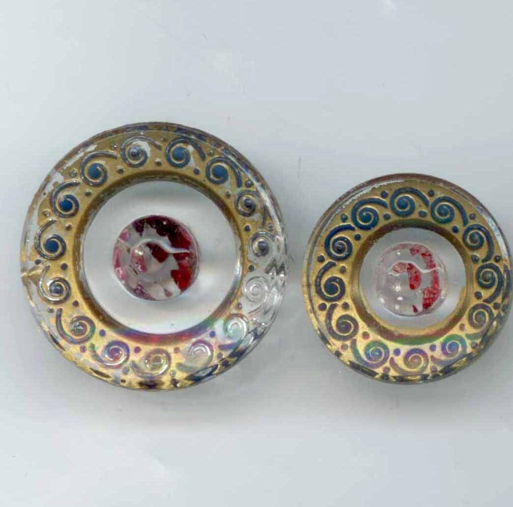 Painted Back Glass Pair
