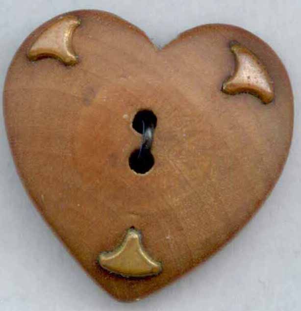 Wood Heart with Metal Embellishment
