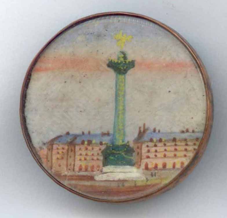 Place Vendome, Paris, 19th C Painting Under Glass