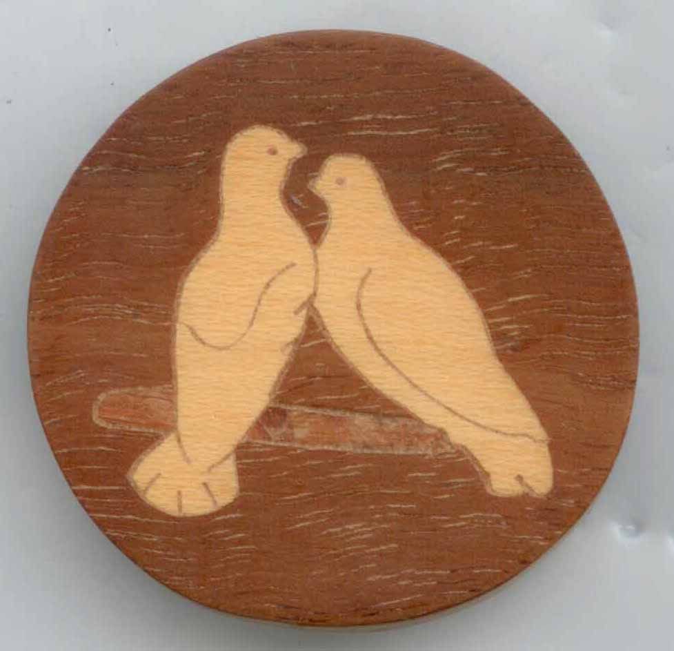 Wood Inlay Doves