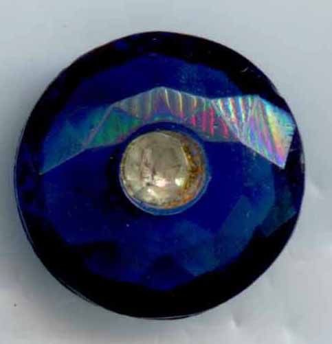 Faceted Cobalt Glass with Rhinestone