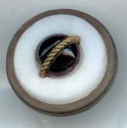 White and Black Glass In Metal, Brass OME