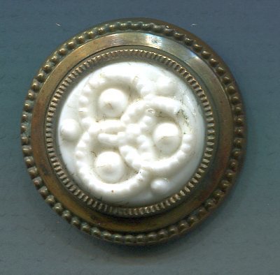 White Glass set in Metal