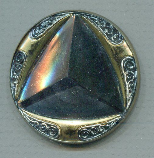 Glass Set in Metal, Modified Triangle