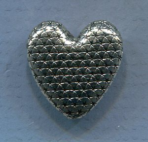 White Metal Heart  with Wall Paper Pattern