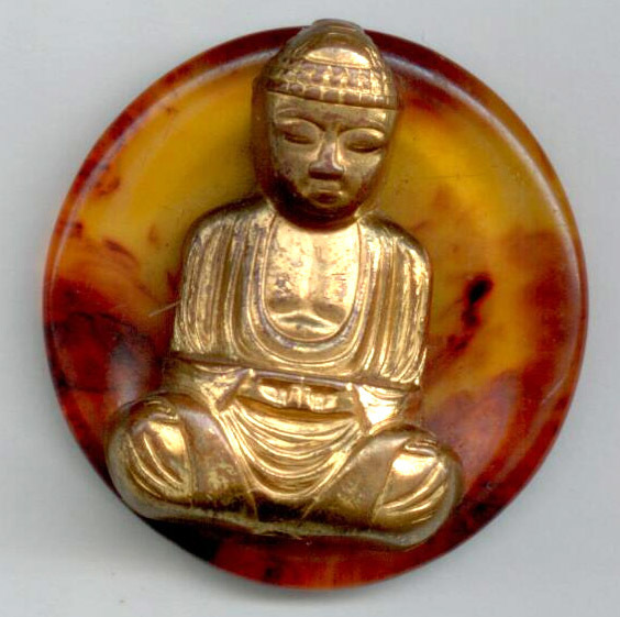 Bakelite, Imititation Tortoise, Metal Buddah