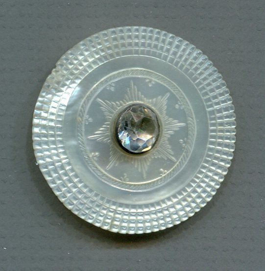 Shell, Carved with Jewel Pin Shank