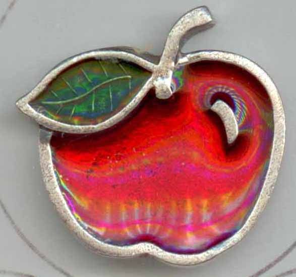 ​&quot;Danforth&quot; Pewter Apple, with Cold Plastic Enamel