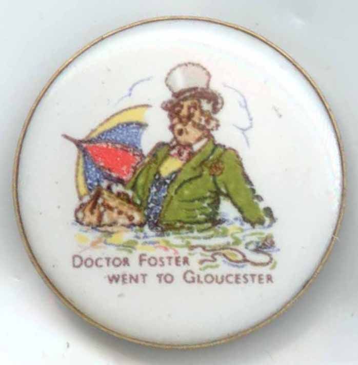 Verbal &quot;Doctor Foster......&quot;, Transfer on Porcelain, in Metal