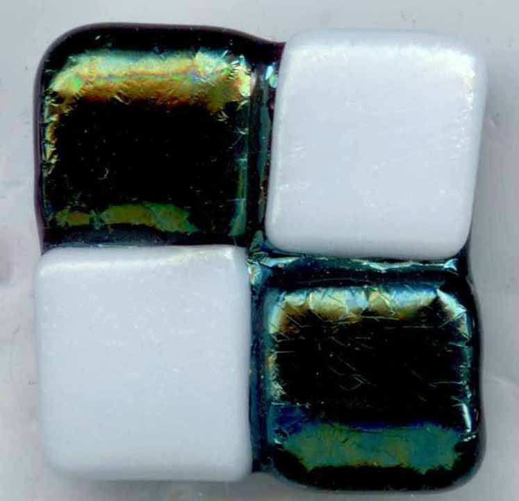 Fused Black Glass with White Glass