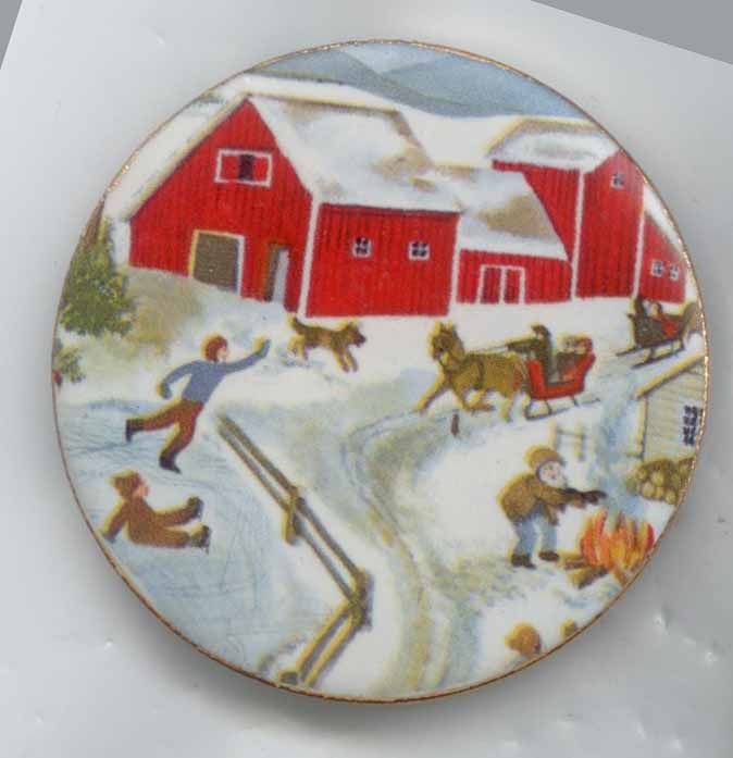 Winter Scene, Transfer on Porcelain