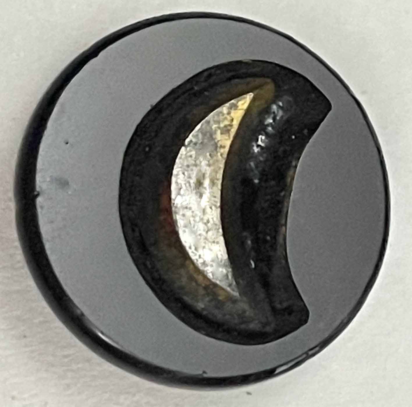 Black Glass with Cut Steel Moon
