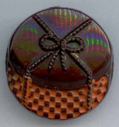 Brown Glass Hat Box