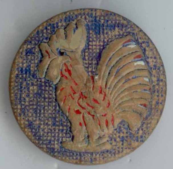 Wood Rooster, pressed