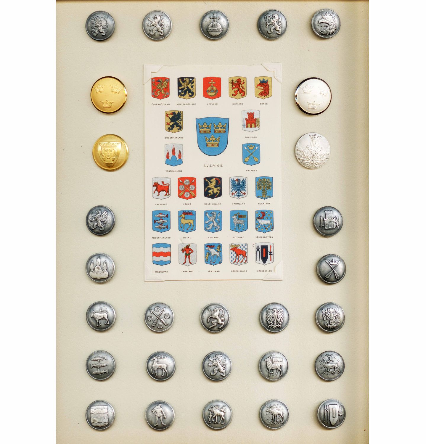 Uniform Buttons of the Swedish Provinces