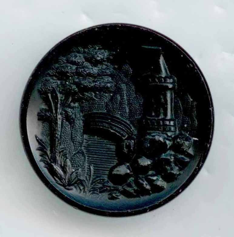 Black Glass with Pat. Date Back Mark