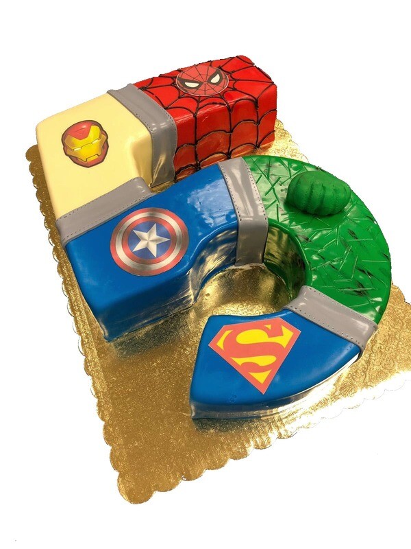 Superhero Number Cake