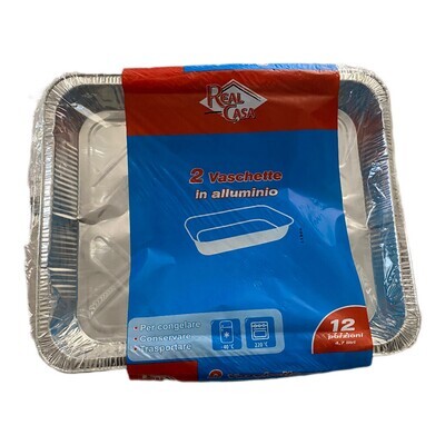 2x BANDEJAS DE ALUMINIO 12 PORCIONES