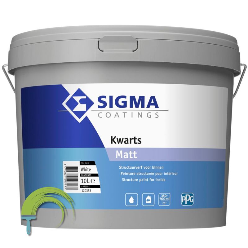 Sigma Kwarts Matt – peinture structurée mate décorative à gros grain, résistante et perméable à la vapeur d’eau