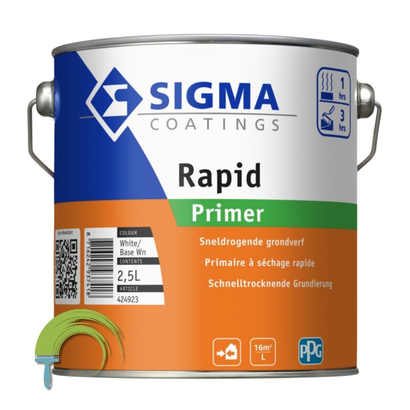 Sigma Rapid Primer – sneldrogende grondlak – alkydhars – binnen en buiten – hout, kunststof en metaal – uitstekende hechting