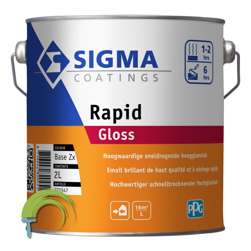 Sigma Rapid Gloss – laque brillante séchage rapide – à solvant – intérieur et extérieur – bois et métal – résistante aux inte