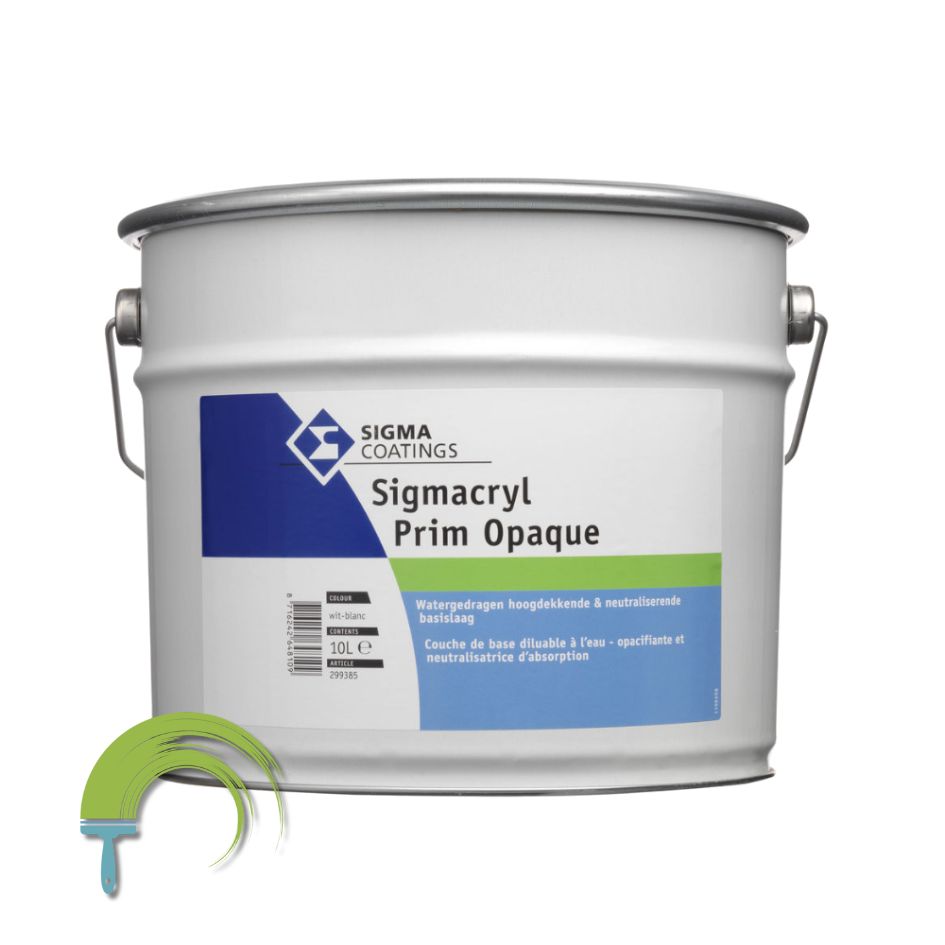 Sigmacryl Prim Opaque – dekkende muurprimer – absorptieneutraliserend – watergedragen – ideaal voor nieuwbouw – reukarm – iso