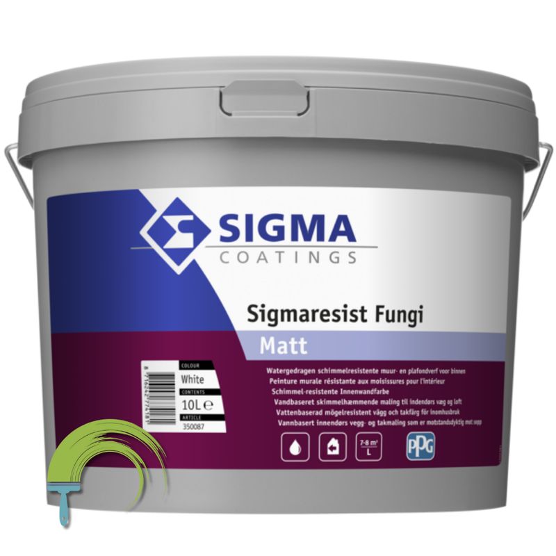 Sigmaresist Fungi Matt – peinture murale mate anti-moisissure – sans solvant – pièces humides – salle de bain et cuisine – po