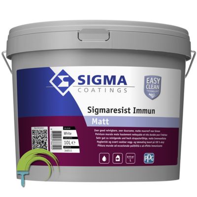 Sigmaresist Immun Matt – hygiënische muurverf – mat – zilverionen – water- en vetafstotend – schrobklasse 1 – bestand tegen d
