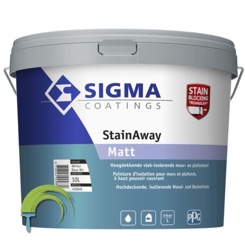 Sigma StainAway Matt is een uitstekend isolerende, geurarme en zeer goed dekkende muurverf voor binnengebruik, op basis van 1