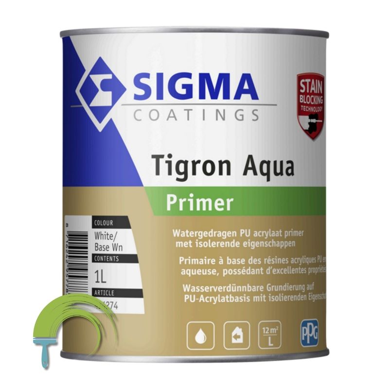 Sigma Tigron Aqua Primer – watergedragen grondverf – hout – isolerend – geurarm – snel droog – gladde basislaag voor duurzame