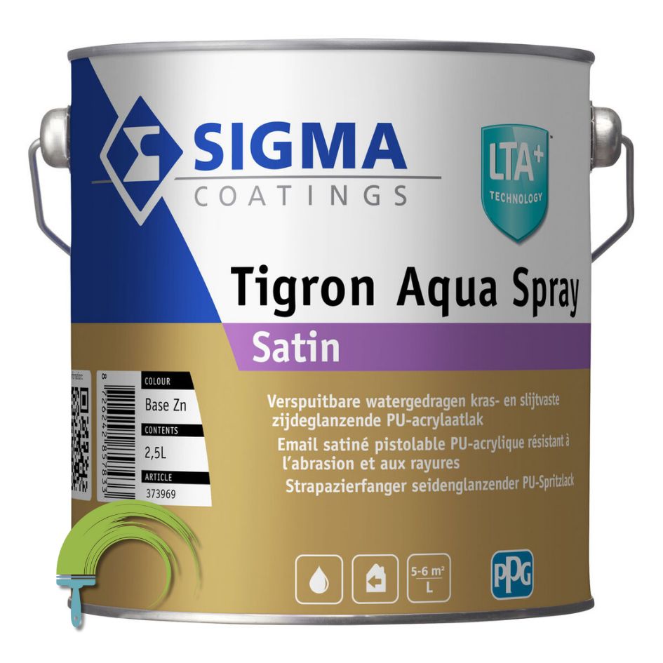 Sigma Tigron Aqua Spray Satin – laque satinée à l’eau pour pulvérisation intérieure