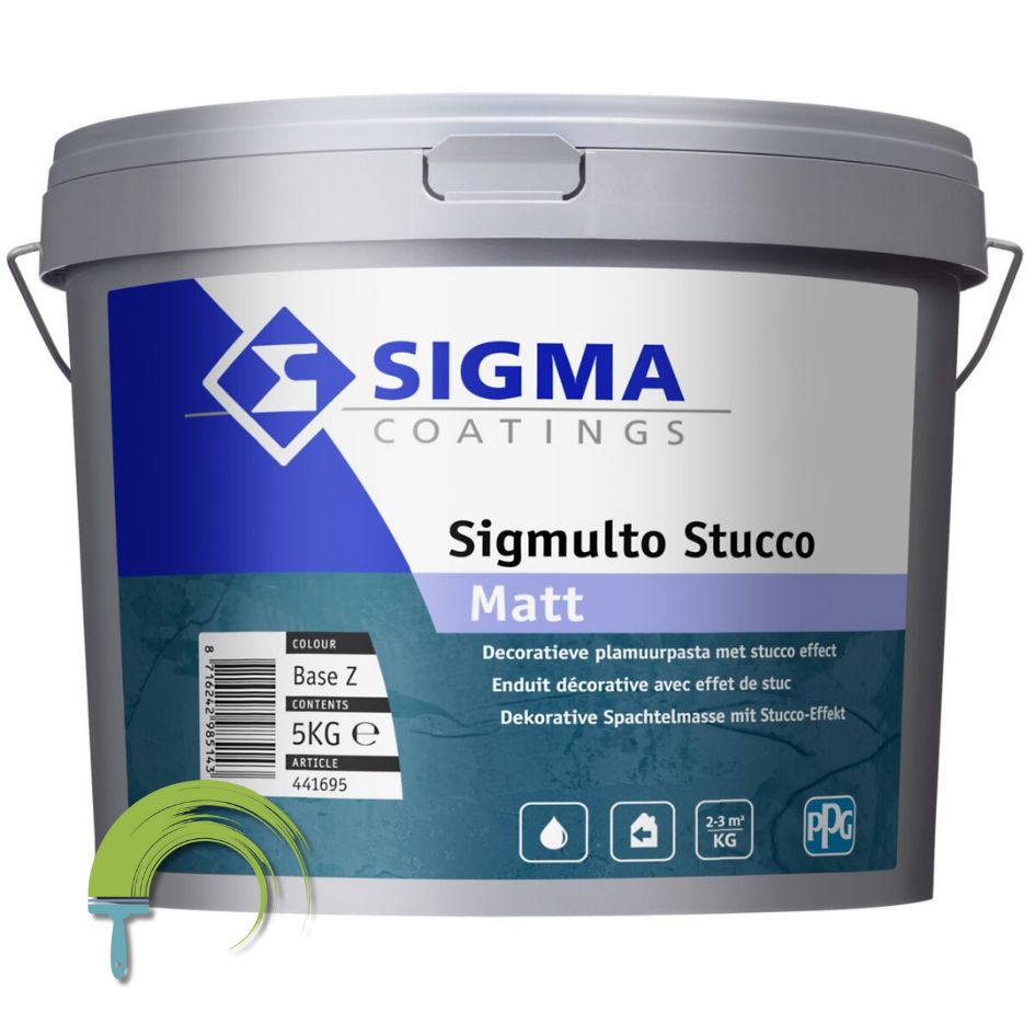 Sigmulto Stucco Matt 5L Sigmulto Stucco Matt – decoratieve matte wandafwerking met stucco- en marmer-effect