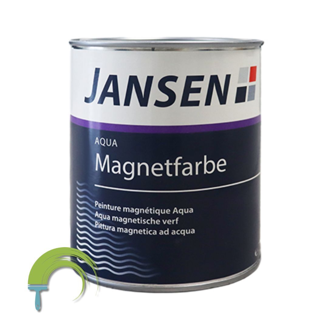 Jansen Aqua Magneetverf 750 ml – donkergrijze watergedragen magneetverf voor muren en hout