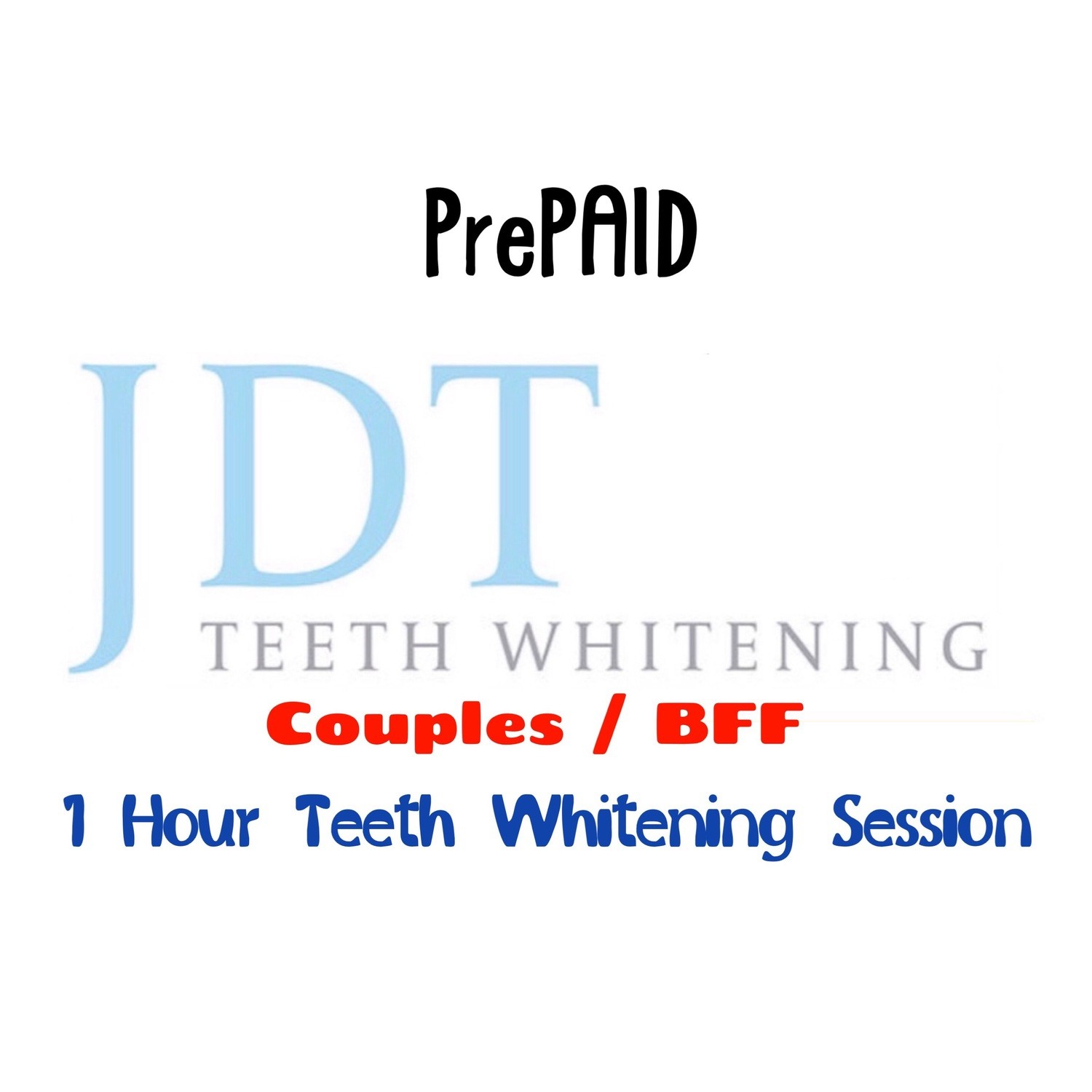 Pre-Paid Couples 1 Hour Teeth Whitening Session Package (2 pack)