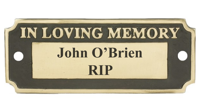 Engraved "In Loving Memory" Cast Bench Sign (Brass)
