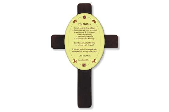 Personalised Indoor Mahogany Cross