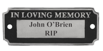 Engraved &quot;In Loving Memory&quot; Cast Bench Sign (Aluminium)