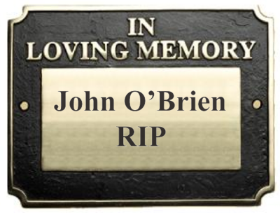 Engraved "In Loving Memory" Cast Brass Plaque