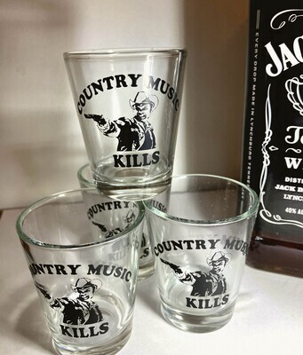 Country Music Kills shot glass set