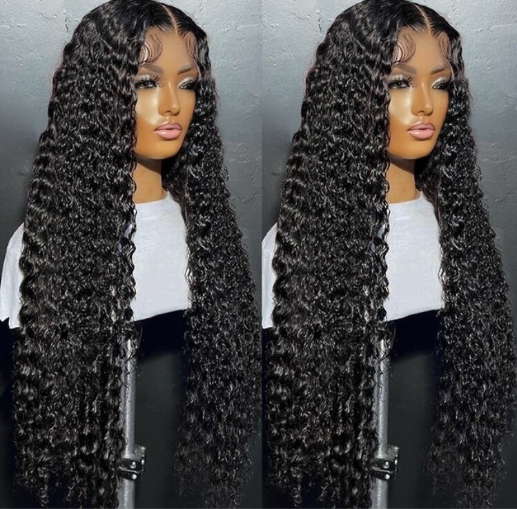 13x4 Deep Wave Hd Lace Frontal Curly Human Hair , Brazilian Pre Plucked