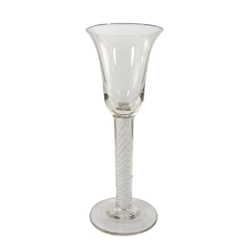 Thread glass with a bell-shaped cup, North German or England, 2nd half of the 18th century.