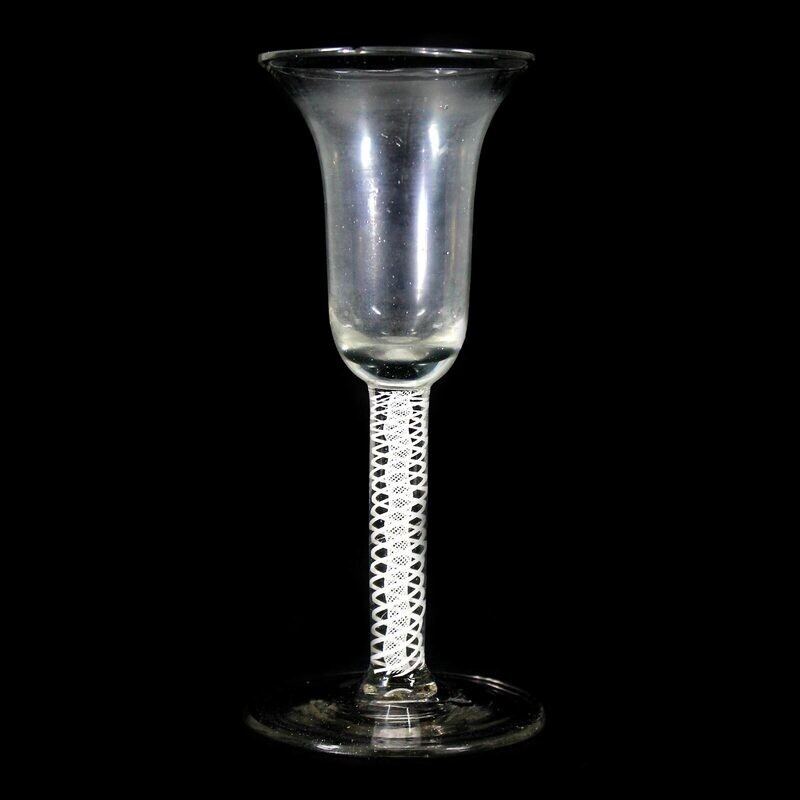 Thread glass with a bell-shaped cup, North German or England, 2nd half of the 18th century.