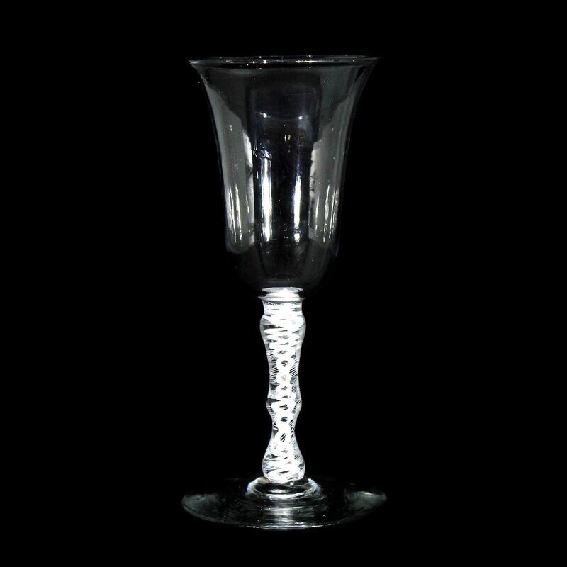 Thread glass with spirally enclosed milk glass threads, England around 1765